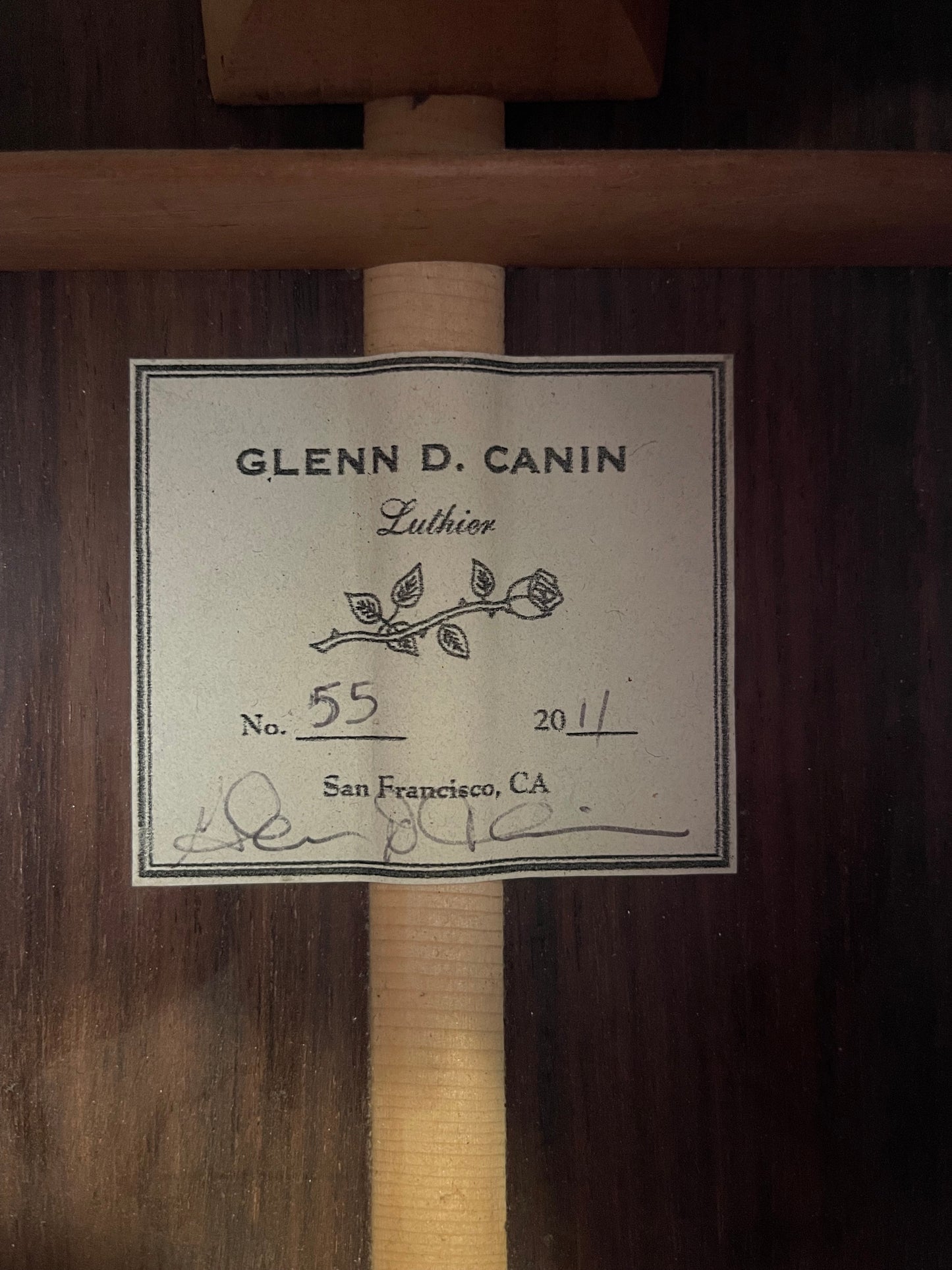 Glenn Canin – 2011 Spruce / Indian Rosewood Double-Top Classical Guitar