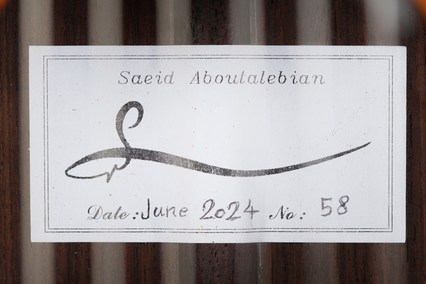 2024 Saeid Aboutalebian Cedar/Balsa Double Top – 650mm Scale