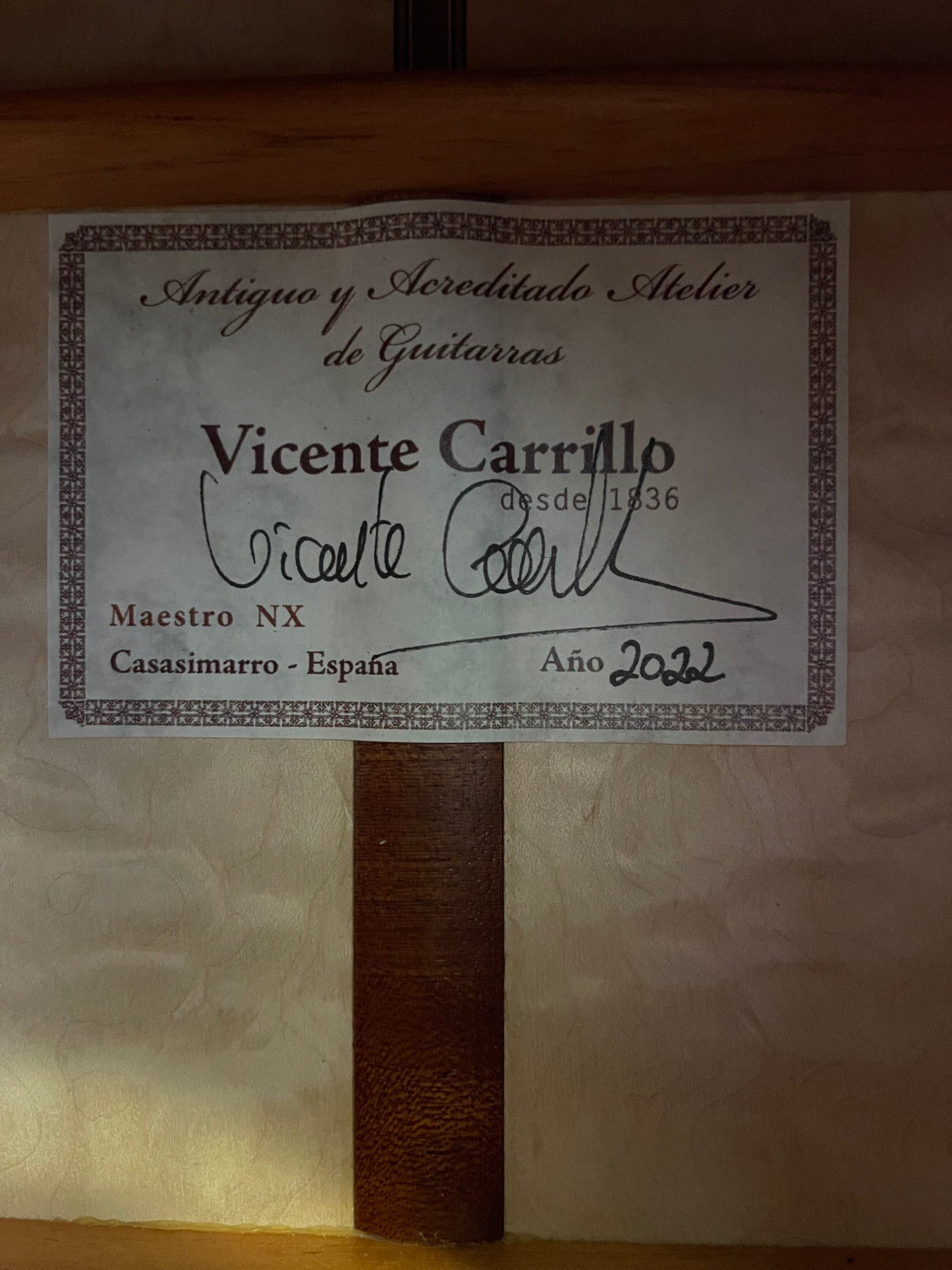 Vicente Carrillo 2022 Spruce / Maple Classical Guitar