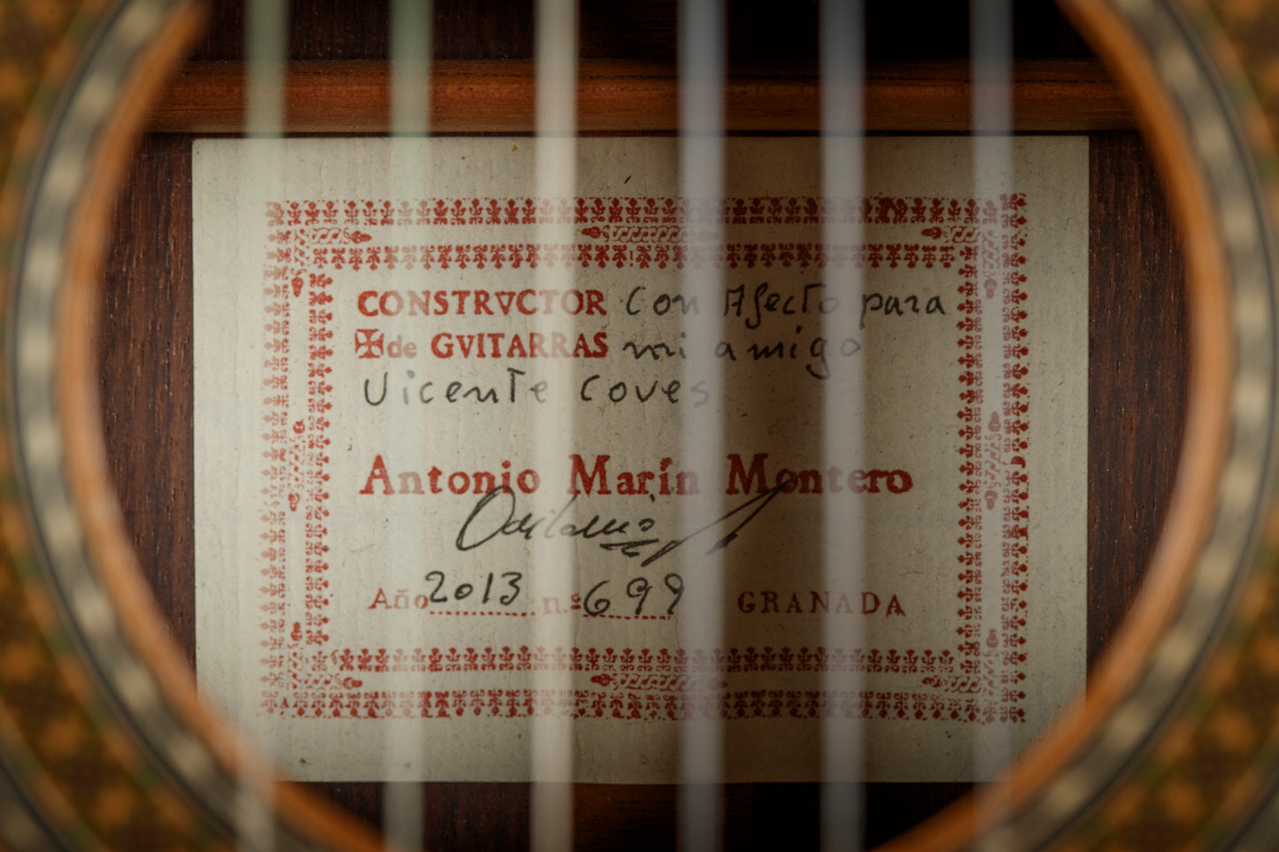 Antonio Marin Montero – 2013 Cedar, Indian Rosewood (Rodriguez-style, Ex-Vicente Coves)